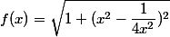 f(x)=\sqrt{1+(x^2-\dfrac{1}{4x^2})^2}
 \\ 